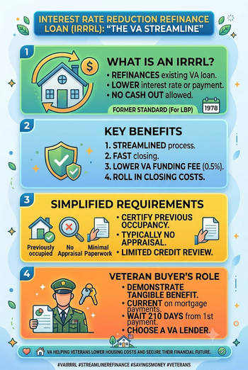 VA interest rate reduction graphic highlighting benefits of the VA streamline program. 