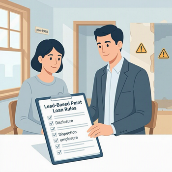 Guide on obtaining a home loan, highlighting lead-based paint requirements for conventional loans.