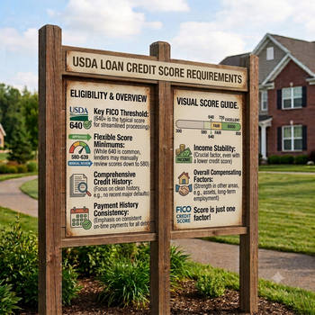 Overview of USDA loan credit score requirements for homebuyers in the USA. 